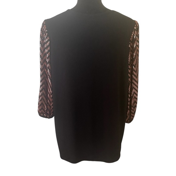 🎁SALE🎁ANTTHONY ORIGINALS BLACK AND COPPER SEQUINED BLOUSE SZ 2X - Picture 2 of 10